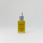 Yellow bottle with a white cap on a light gray background