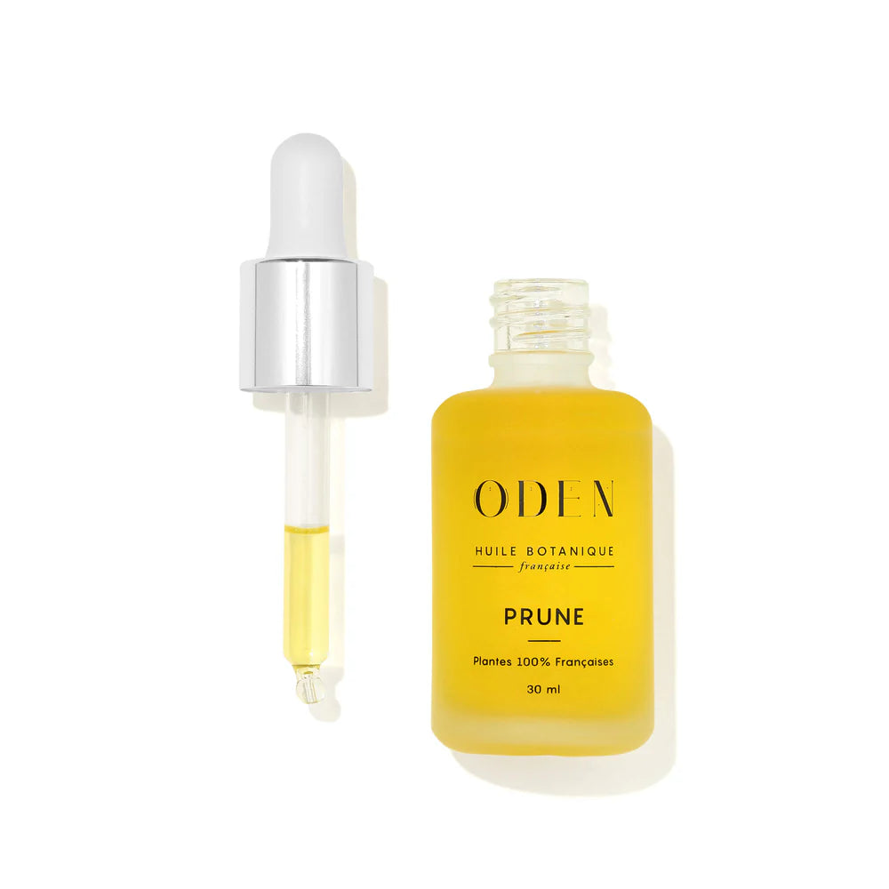 Oden Organic Plum oil bottle on a white background